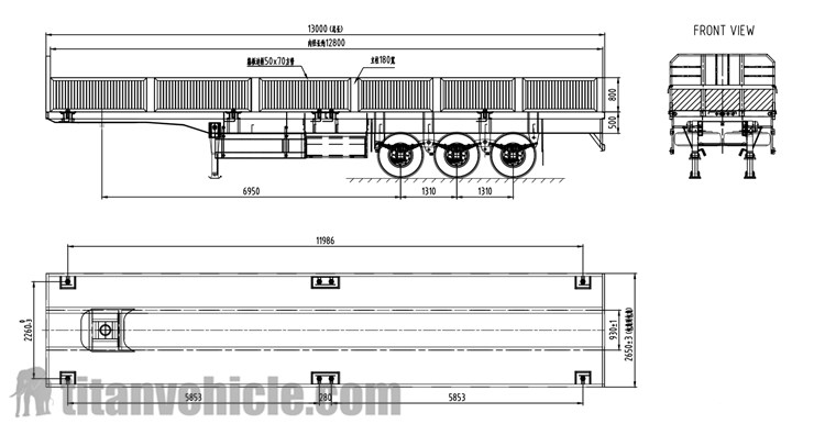 Drawing of Sideboard Trailer