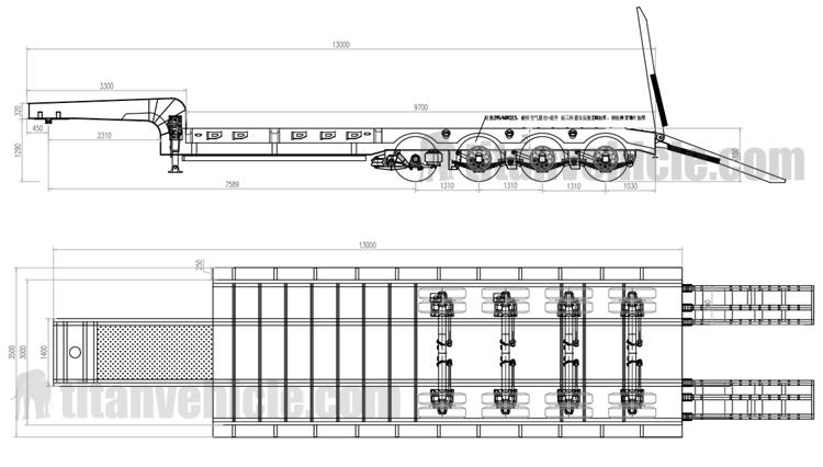 4 Axle 80 Ton Lowbed Semi Trailer for Sale In Malawi