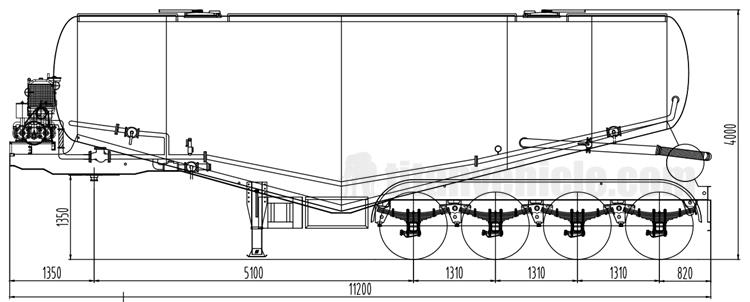 45CBM Dry Bulk Pneumatic Tank Trailers for Sale In Tanzania Dar es salaam