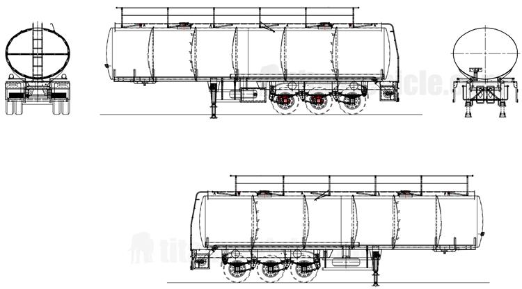 45000 Liters Aluminum Fuel Tanker Trailer for Sale In Uganda