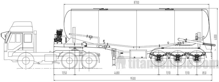 40m³ Pneumatic Dry Bulk Trailer for Sale In Indonesia