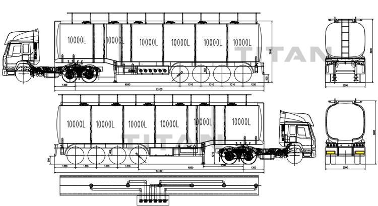 60,000 Liters Capacity Fuel Tanker Trailer for Sale In Mozambique