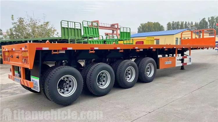 4 Axle Flatbed Trailer with Front Wall for Sale In Mali