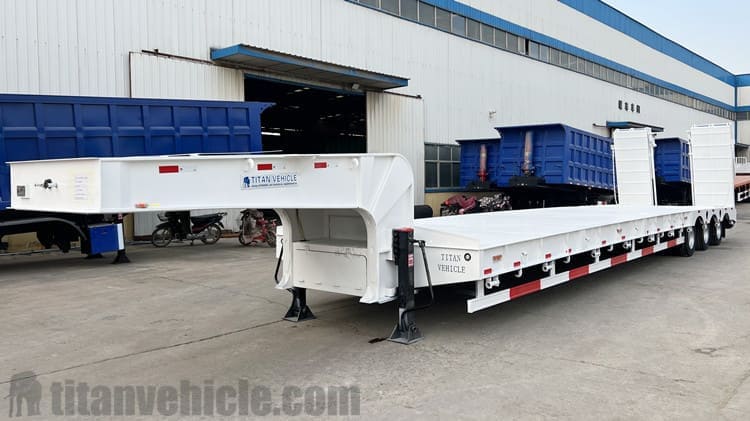 3 Axle 80 Tons Extendable Low Bed Trailer for Sale in Ethiopia