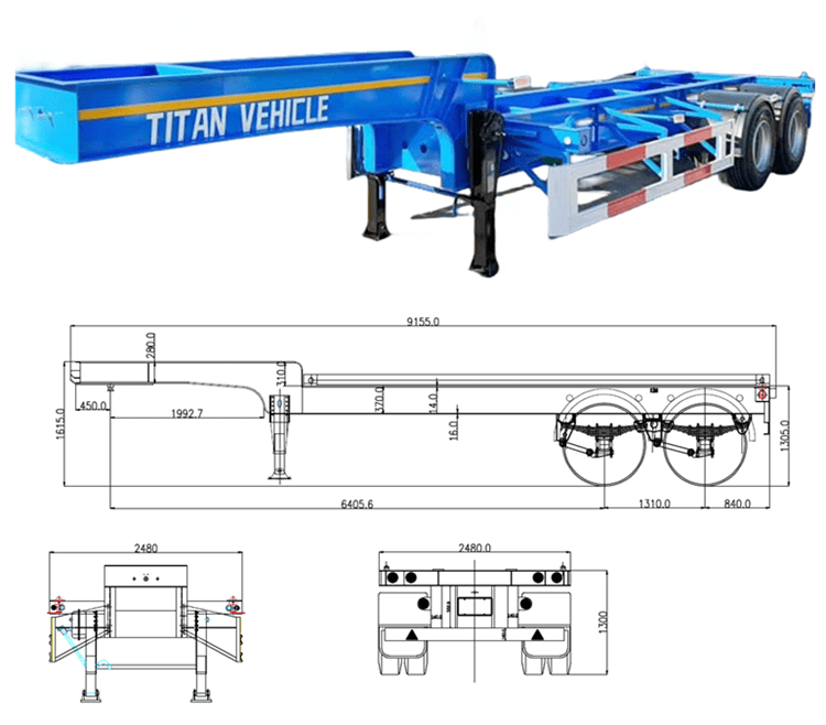 40 Ft Gooseneck Container Skeletal Trailer for Sale in Niger