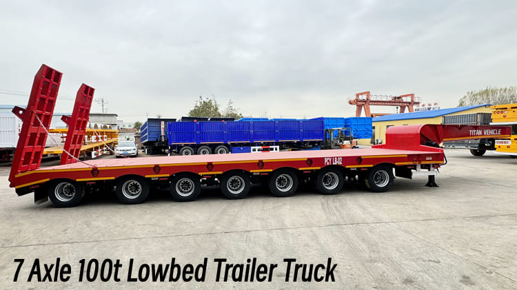 100t Lowbed for Sale | 7 Axle Lowbed Trailer Truck for Sale in Congo